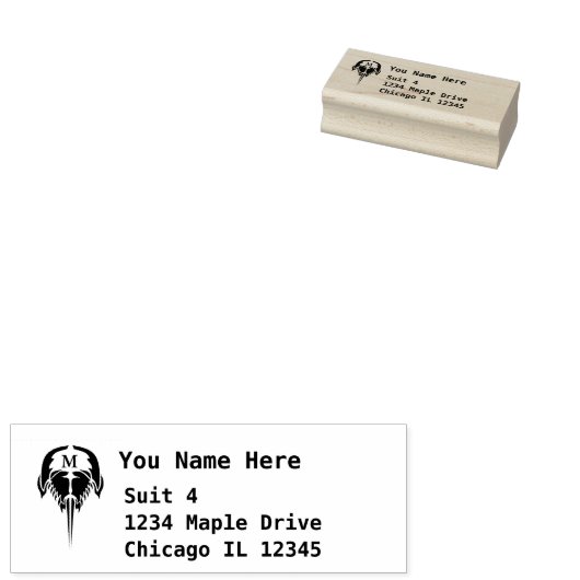 Horseshoe Crab in Stamm Tattoo Style Adresse Gummistempel (Stempel)