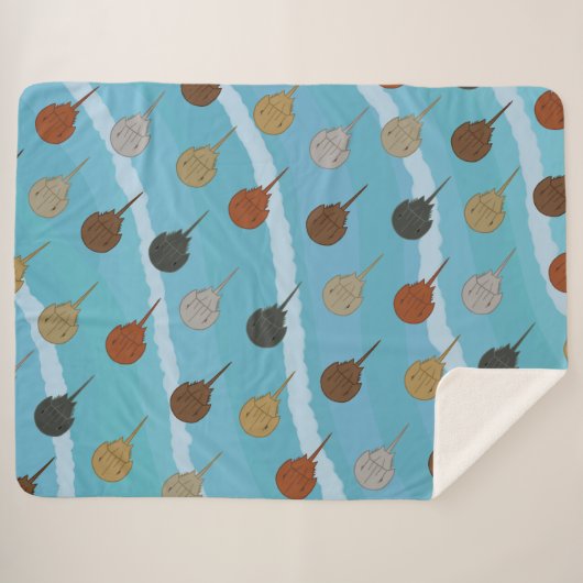 Horseshoe Crab Ocean Waves Sherpadecke (Vorderseite (Horizontal))