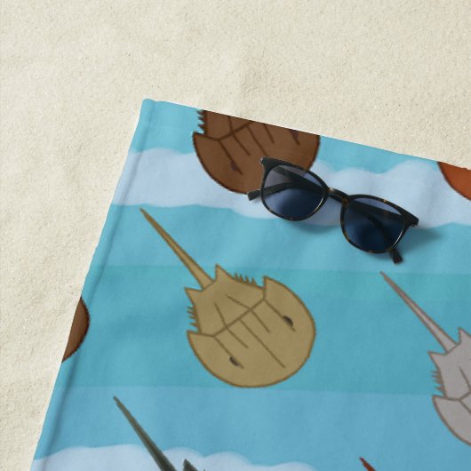 Horseshoe Crab Ocean Waves Strandtuch (Beispiel)