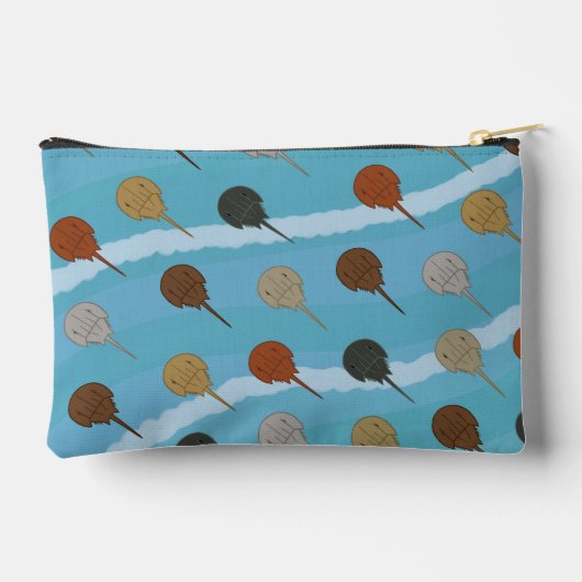 Horseshoe Crab Ocean Waves Zubehörtasche (Rückseite)