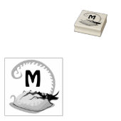 Horseshoe Crab Playing in der Water Monogram Gummistempel (Stempel)