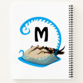 Horseshoe Crab Playing in der Water Monogram Notizblock (Rückseite)