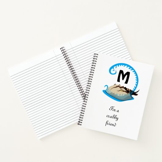 Horseshoe Crab Playing in der Water Monogram Notizblock (Innenseite)