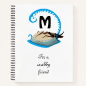 Horseshoe Crab Playing in der Water Monogram Notizblock (Vorderseite)