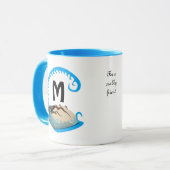 Horseshoe Crab Playing in der Water Monogram Tasse (Vorderseite Links)