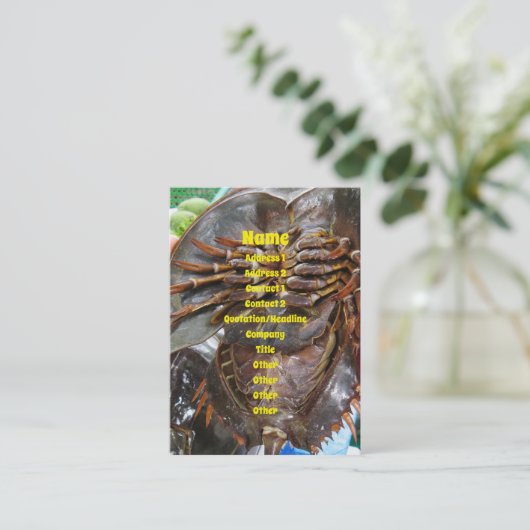 Horseshoe Crab ... Thai Asian Street Food Visitenkarte (Stehend Vorderseite)