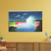 Horseshoe Falls beleuchtet bei Nacht # 2 Leinwanddruck (Insitu (Wohnzimmer))