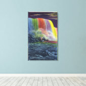 Horseshoe Falls beleuchtet in der Nacht Leinwanddruck (Insitu (Holzboden))