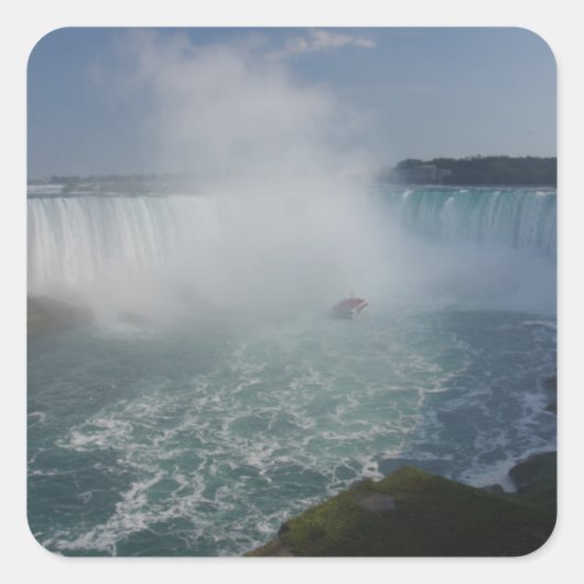 Horseshoe Falls in Niagara Falls Quadratischer Aufkleber (Vorderseite)