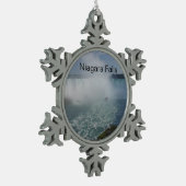 Horseshoe Falls in Niagara Falls Schneeflocken Zinn-Ornament (Links)