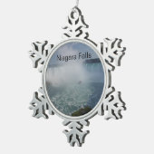 Horseshoe Falls in Niagara Falls Schneeflocken Zinn-Ornament (Rechts)