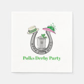 Horseshoe, Fancy Hats, Mint Julep Derby Custom Serviette (Vorderseite)