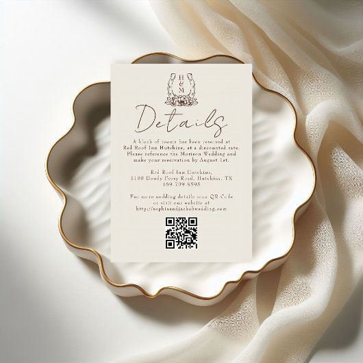 Horseshoe Floral Western Boho Wedding Detail Begleitkarte