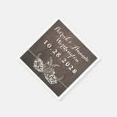 Horseshoe Gipskraut Rustic Wedding Napkins Serviette (Ecke)