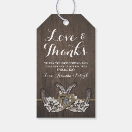 Horseshoe Gipskraut Rustic Wedding Vielen Dank Geschenkanhänger