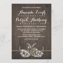 Horseshoe Gipskraut Rustikale Hochzeitseinladungen