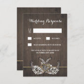 Horseshoe Gipskraut Rustikale Hochzeitskarten RSVP Karte (Vorne/Hinten)