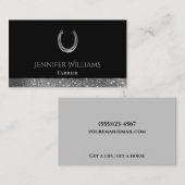 Horseshoe Glitzer Reitpferd Visitenkarte (Vorne/Hinten)