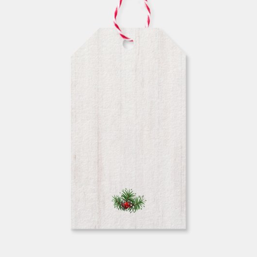 Horseshoe Greenery Berries Frohe WeihnachtsNAME Geschenkanhänger (Rückseite)