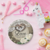 Horseshoe Heart Lace Hydrangea Polterabend Pappteller (Party)