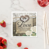 Horseshoe Heart Lace Hydrangea Polterabend Serviette (Beispiel)