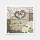 Horseshoe Heart Lace Hydrangea Polterabend Serviette (Vorderseite)