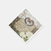 Horseshoe Heart Lace Hydrangea Polterabend Serviette (Ecke)