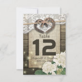 Horseshoe Heart Wedding Tischnummer Sitzplatz (Vorderseite)