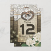 Horseshoe Heart Wedding Tischnummer Sitzplatz (Vorne/Hinten)