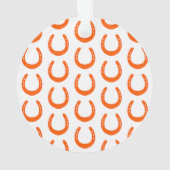 Horseshoe HORSE NAME Blume Stall Orange Keepake Ornament (Rückseite)