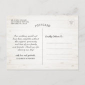 Horseshoe Hydrangea Country Wood Wedding Vielen Da Postkarte (Rückseite)