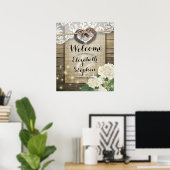 Horseshoe Hydrangea Land Rustikale Hochzeit Willko Poster (Heimbüro)