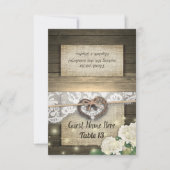 Horseshoe Hydrangea Wood Lace Wedding Tischnummer (Vorderseite)