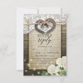 Horseshoe Hydrangea Wood Wedding RSVP Kindly Antwo (Vorderseite)