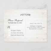 Horseshoe Hydrangea Wood Wedding RSVP Kindly Antwo Einladungspostkarte (Rückseite)