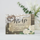Horseshoe Hydrangea Wood Wedding RSVP Kindly Antwo Karte (Stehend Vorderseite)
