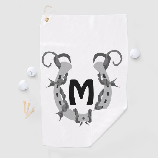 Horseshoe in Stacheldraht Golfhandtuch (Insitu)