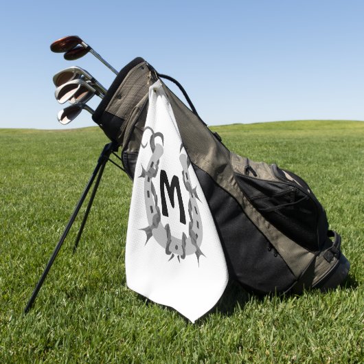 Horseshoe in Stacheldraht Golfhandtuch (Gras)