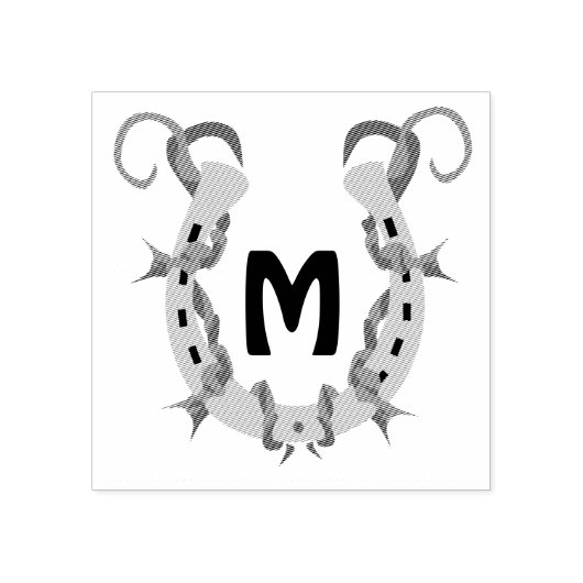 Horseshoe in Stacheldraht Gummistempel (Prägung)