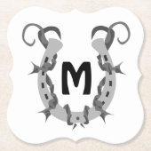 Horseshoe in Stacheldraht Untersetzer (Vorderseite)