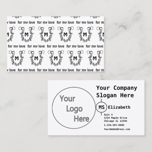 Horseshoe in Stacheldraht Visitenkarte (Vorne/Hinten)