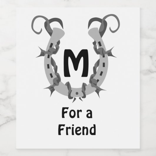 Horseshoe in Stacheldraht Weinetikett (Einzelnes Label)