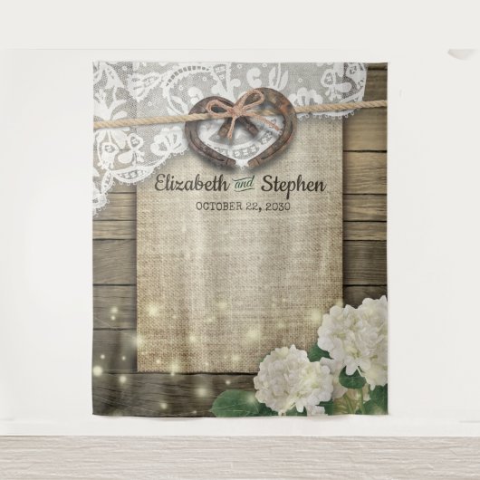 Horseshoe Lace Hydrangea Holz Foto Stand Hintergru Wandteppich (Vorderseite)