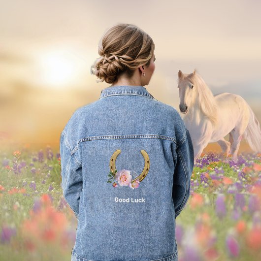 Horseshoe mit Blume Denim Jacket Jeansjacke