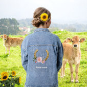 Horseshoe mit Blume Denim Jacket Jeansjacke