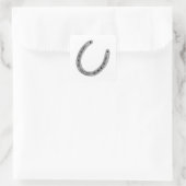 Horseshoe mit Herz dekoriert Quadratischer Aufkleber (Tasche)