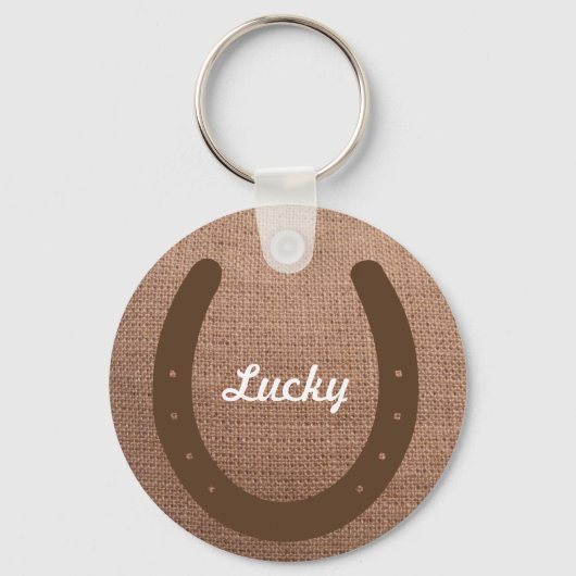 Horseshoe mit individuelle Name oder Initialen Schlüsselanhänger (Vorderseite)