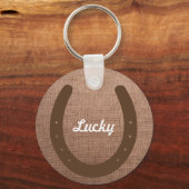 Horseshoe mit individuelle Name oder Initialen Schlüsselanhänger (Vorderseite)