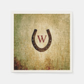 Horseshoe Mit Monogramm Cocktail Napkin Serviette (Vorderseite)