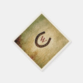 Horseshoe Mit Monogramm Cocktail Napkin Serviette (Ecke)